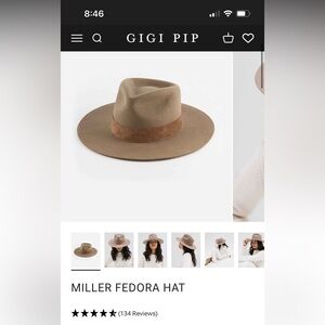 Gigi Pip Tan Miller Fedora Hat